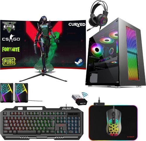 Xsr296 i5 3470 16GB Ram 256GB SSD 4GB GT730 Ekran Kartı 24" Curved Oyun Bilgisayarı