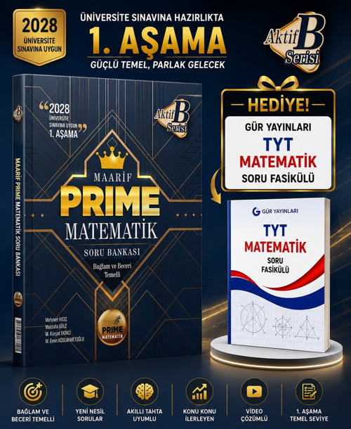 Aktif Öğrenme TYT Maarif Prime Matematik Soru Bankası-GÜR YAYINLARI TYT MATEMATİK SORU FASİKÜLÜ HEDİYE!!