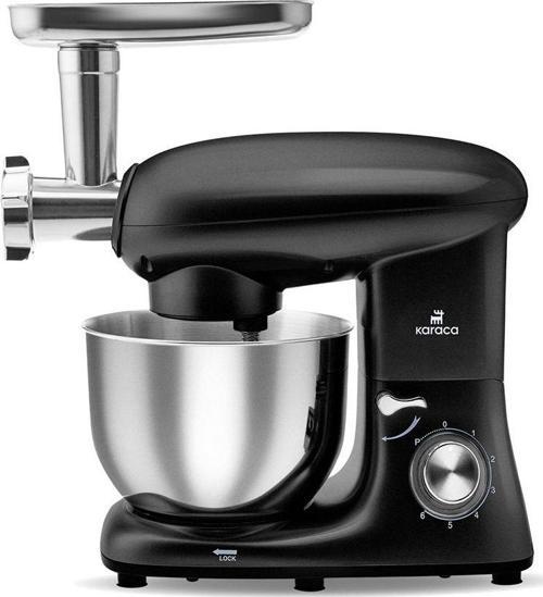 Multichef Stand Mikser ShinyBlack Mutfak Şefi 1900W 5,5L Kıyma Çekme/Sucuk-Sosis/İçli Köfte Aparatlı