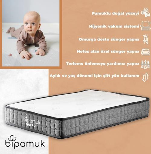Qatro Bebek Yatak Ortopedik Çocuk Yatağı 60x120 Terleme Önleyici Premium Beşik Yatağı 15 Cm
