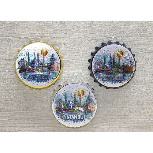 İstanbul Temalı Gazoz Kapağı Magnet - Model 2