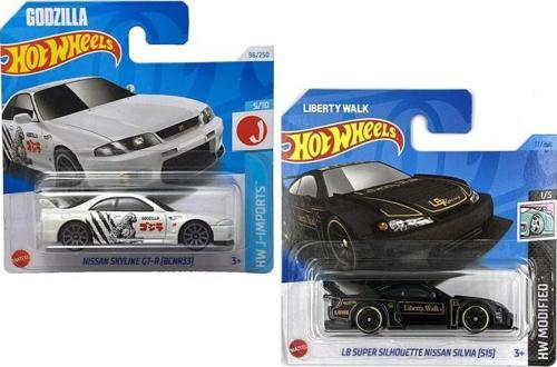 2 Araç Set  Lb Super Silhouette Nissan Silvia S15 & Godzilla Nissan Skyline GT-R BCNR33 (1/64)
