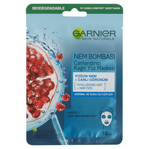 GARNIER Kağıt Yüz Maskesi Nem Bombası Canlandırıcı (8'li Paket)