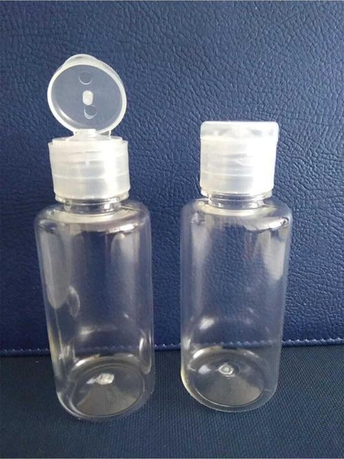 Pet 100 Adet 50 Ml Şeffaf Fliptop Kapaklı Plastik Pet Likit Dezenfektan Kozmetik Şişesi