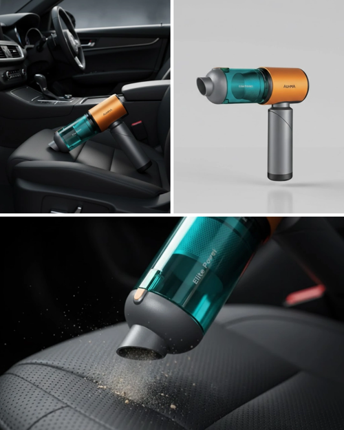 Araç İçin El Tipi Süpürge Güçlü Motor Ve Uzun Pil Ömrü