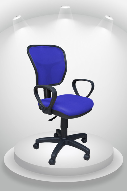 Mavi Fileli Kollu Personel Koltuğu Ofis Bilgisayar Koltuğu