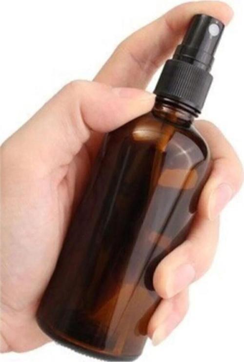 2 Adet Siyah Sprey Başlıklı Amber Cam Şişe 100Ml