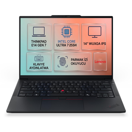 ThinkPad E14 Gen 7 Intel Core Ultra 7 255H 64GB 2TB SSD 14" Freedos Laptop 21SX008XTX 006