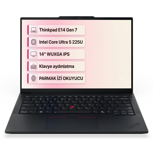 ThinkPad E14 Gen 7 Intel Core Ultra 5 225U 16GB 512GB SSD 14" Freedos Laptop 21SX007DTX