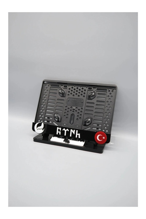 Kurt - Türk - Bayrak 3D Kabartmalı Pleksi Motor Plakalık