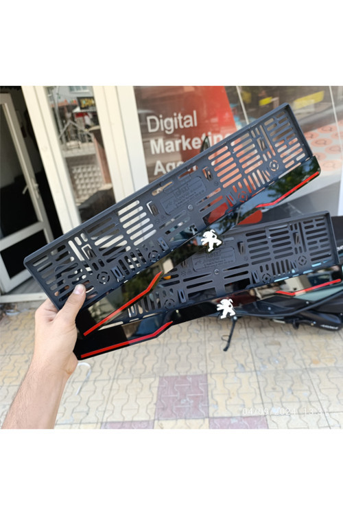 Peugeot - Pejo Logolu Tüm Araçlarla Uyumlu Pleksi Plakalık 2 Adet 1 Takım