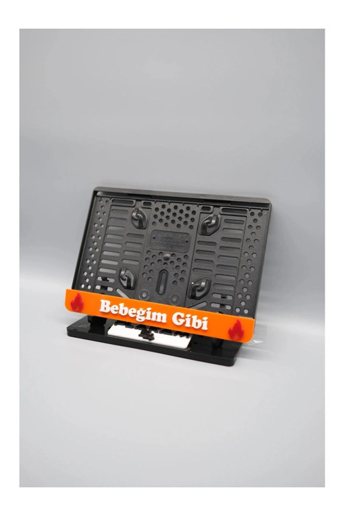 Bebeğim Gibi 3D Kabartmalı Turuncu Pleksi Motor Plakalık