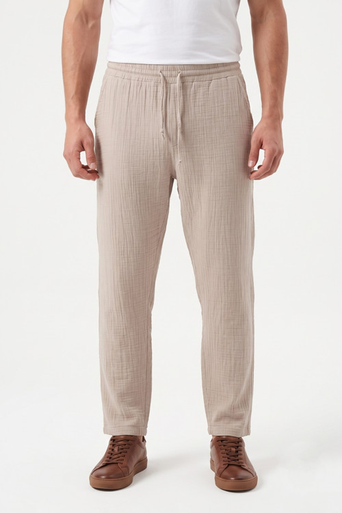 Erkek Baggy Kalıp Müslin Kumaş Pantolon BGL-ST05592