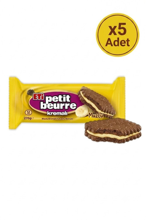 Petit Beurre Muzlu Kremalı Kakaolu Bisküvi 270g x 5 Adet