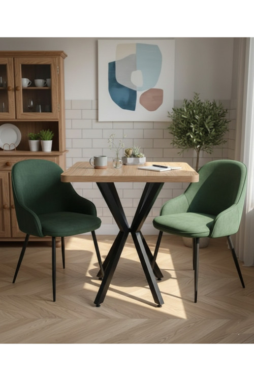 Mutfak Cafe Balkon Bahçe Restoran Yemek Masası 70X70 Metal Ayak Kalınlaştırmalı