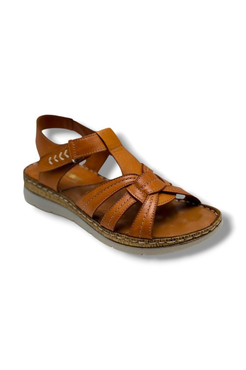 S-050-26 Hakiki Deri Anatomik Taban Kadın Sandalet