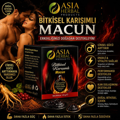 Cinsel Gücü Arttırıcı Epimedyulu Macun, Polen, Pekmez, Ginseng, Maca Extract, Tongkat Ali, Çakşır Otu, Panax Içeren Kuvvet Bitkisel Karışımlı Macunu 43 gr