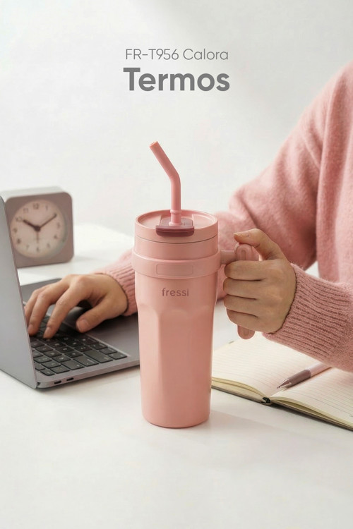 PEMBE FR-T956 Calora Paslanmaz Çelik 950ML Pembe Termos