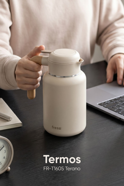 KREM FR-T1605 Terano Paslanmaz Çelik 1600ML Krem Termos