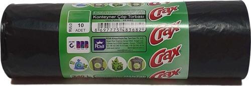 120'Lik Konteyner Hantal Boy Çöp Torbası Siyah 10'Lu (20 Rulo)
