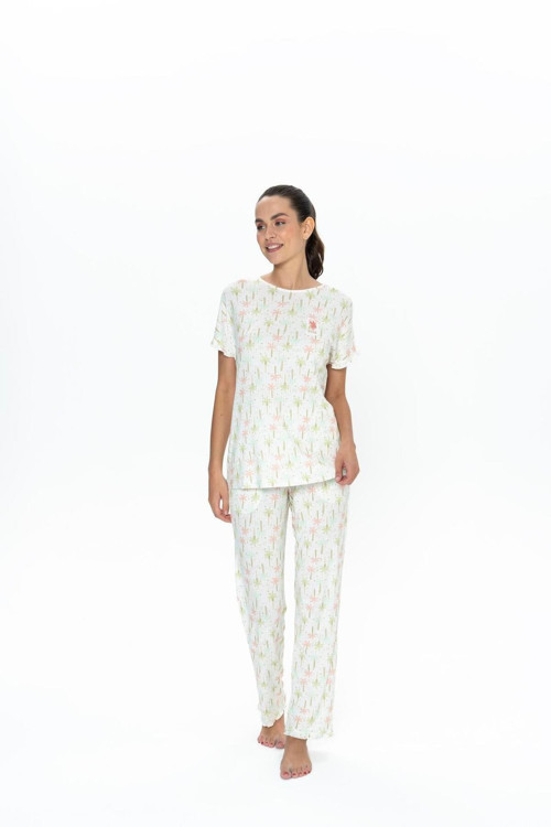 Kadın Ekru Pijama Takım - 20082-BELİRTİLMEMİŞ-S