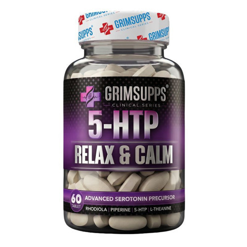 Grimsupps 5-HTP Relax & Calm L-Theanine Rhodiola ve Bitkisel Ekstraktlar 60 Tablet