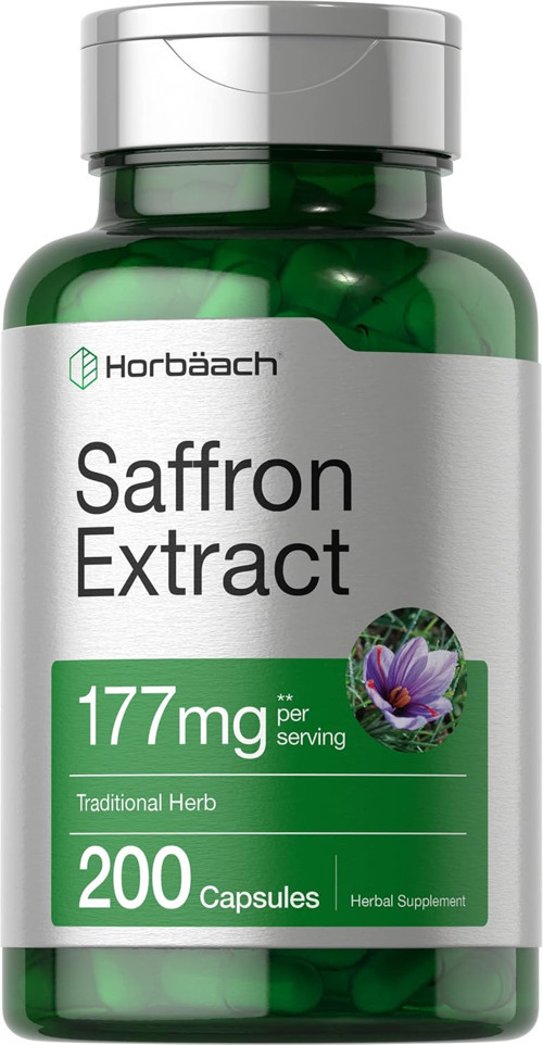 Horbaach Saffron Extract 177mg per serving 200 Capsules