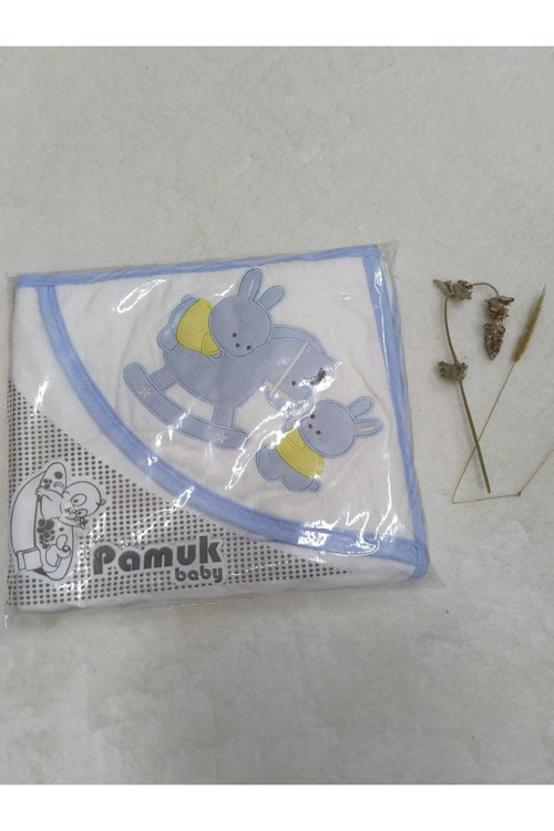 Keseli Çok Kullanışlı 100% Pamuklu Bebek Banyo Havlusu (Boy:90 En:70)