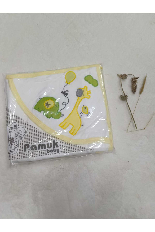 Keseli Çok Kullanışlı 100% Pamuklu Bebek Banyo Havlusu (Boy:90 En:70)