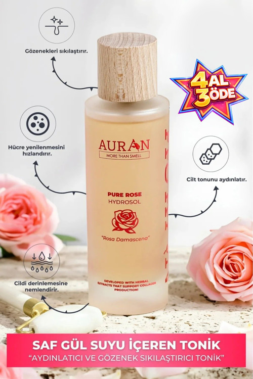 Saf Gül Hidrosolü, Cilt Bakım Toniği Pure Rose Hydrosol 100ml