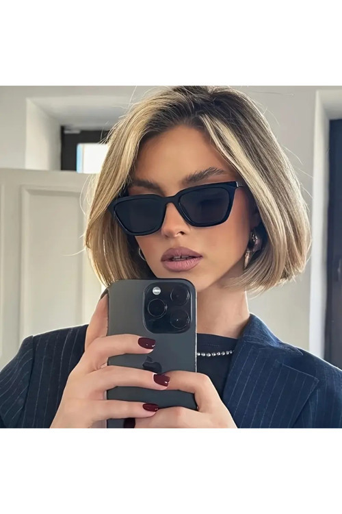 Vintage Stil Siyah Güneş Gözlüğü – Günlük Moda Aksesuarı