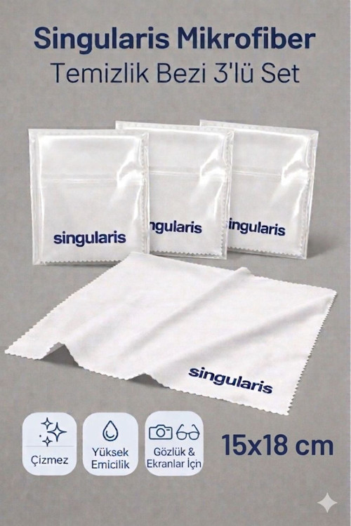 Premium Mikrofiber Gözlük ve Ekran Temizleme Bezi - Hassas Yüzeyler İçin Çizmez - Beyaz