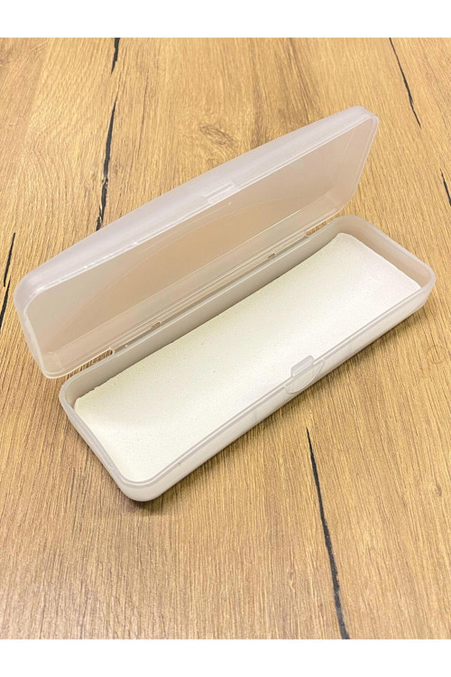 Numaralı Gözlük Kılıfı Çizilme Önleyici Gözlük Kabı Kurum Gözlük Kılıfı Buzlu Beyaz 14x4 Cm