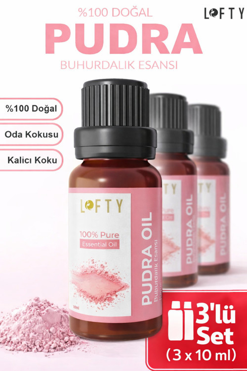 3 Adet Lofty Pudra Uçucu Yağ Buhurdanlık Esansı Oda Kokusu Uçucu Esansiyel Yağ Buhur Yağı 10ml