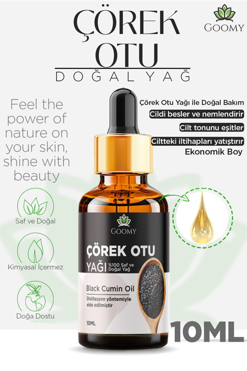 Soğuk Sıkım Çörek Otu Yağı %100 Doğal Bitkisel Uçucu Yağ Black Cumin Oil 10ml