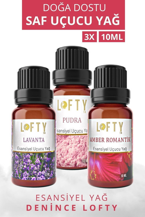 Pudra, Lavanta, Amber Romantik Uçucu Buhur Yağı Buhurdanlık Esansı Oda Kokusu Esansiyel 10 Ml