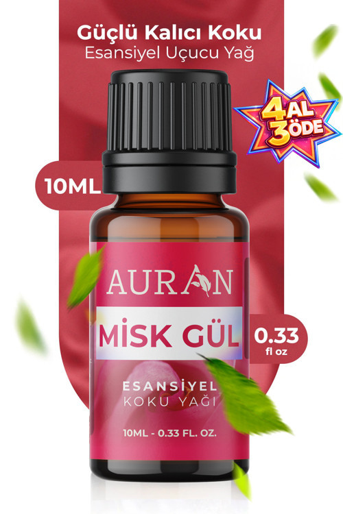 Misk & Gül Esansiyel Uçucu Koku Yağı Difüzor Esansı Buhurdanlık Yağı Aromaterapi Yağı 10Ml