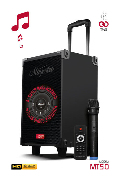 Mayestro MT50 – Şarjlı Taşınabilir Karaoke Hoparlör