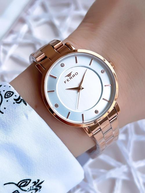 Rose Gold Renk 3 Atm Suya Dayanıklı Çelik Kordon Özel Tasarım Kadın Kol Saati BF21099AWT-C