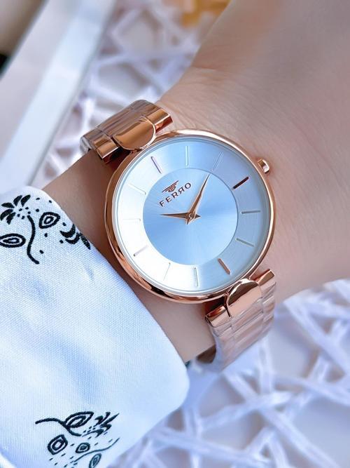 Rose Gold Renk 3 Atm Suya Dayanıklı Çelik Kordon Özel Tasarım Kadın Kol Saati BF21129AWT-C