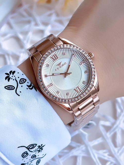 Rose Gold Renk 3 Atm Suya Dayanıklı Çelik Kordon Özel Tasarım Kadın Kol Saati BFL21263AWT-C