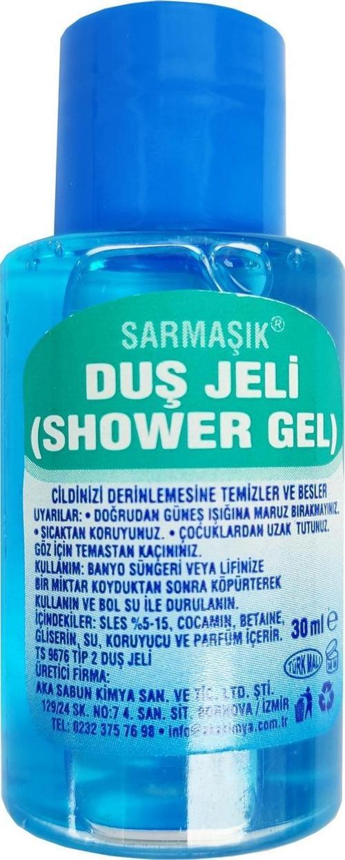 Tek Kullanımlık Mini Otel Duş Jeli - Mavi - Şişe - 30 Cc / 30 Ml. - 300 Adet / Koli