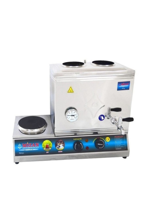 Elektrikli 2 Demlikli 24lt Çay Ocağı Kazanı Makinesi Vidalı