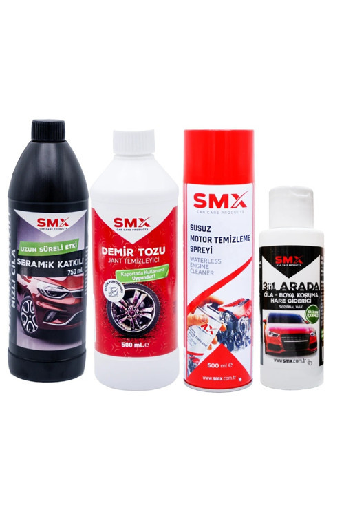 Demir Tozu & Jant Temizleyici + Seramik Katkılı Hızlı ve Pratik Cila + Susuz Motor Temizleme Spreyi