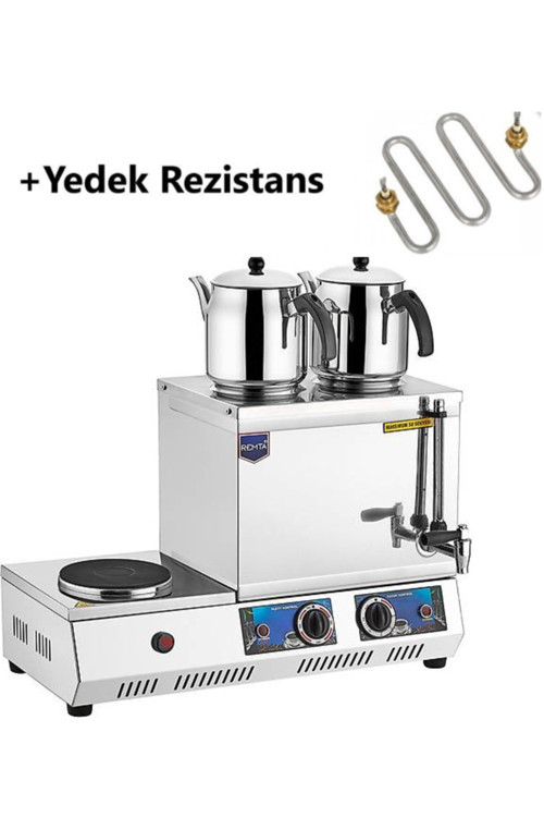 K31 30 Model Çift Demlikli Elektrikli Çay Kazanı 23 Lt + Yedek Rezistans