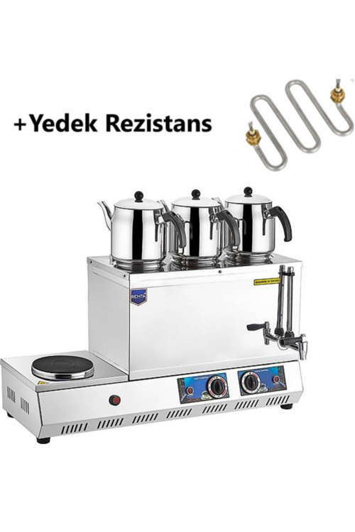 K32 55 Model Üç Demlikli Elektrikli Çay Kazanı 33 Lt + Yedek Rezistans