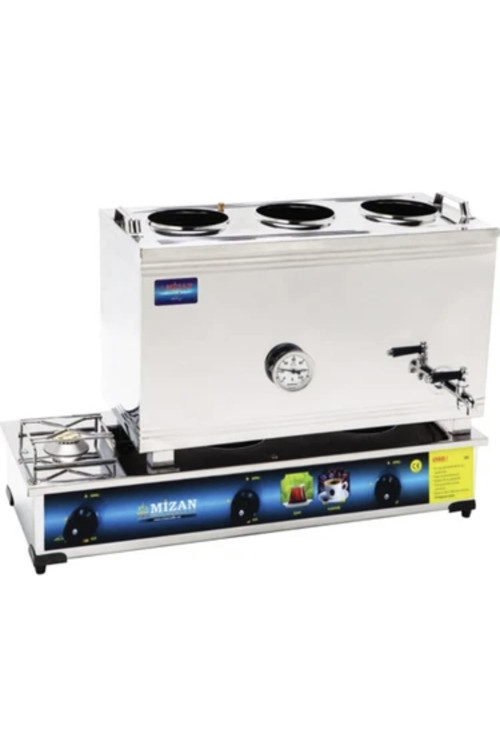Çay Semaveri Çay Kazanı 40lt Tüplü 3 Hazneli Tek Ocaklı (DEMLİK DAHİL DEĞİLDİR)
