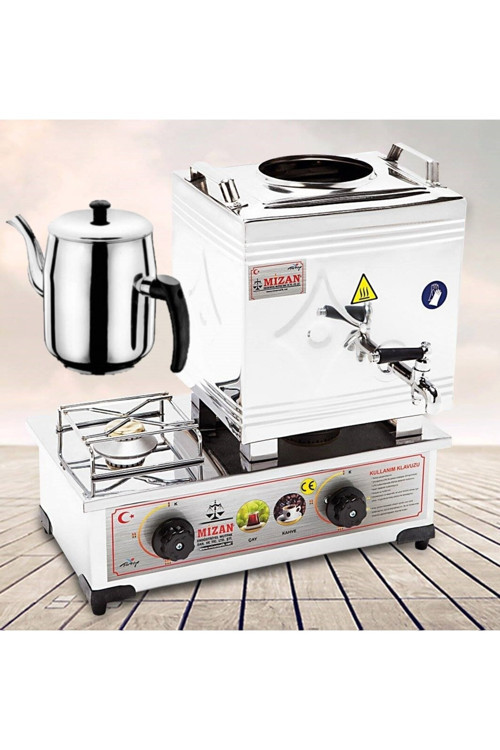 Çay Kazanı Gazlı Tek Demlik Kahveci Ocağı 10 lt + Demlik