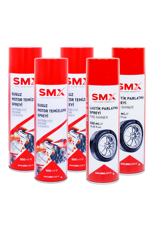 Susuz Motor Temizleme Spreyi 3 Adet + Lastik parlatma Spreyi 2 Adet