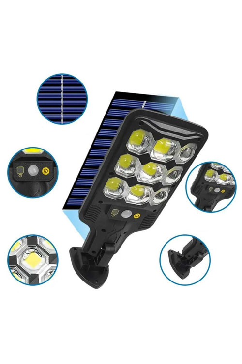 PowerMaster HS-8037B Solar 9 COB Ledli Hareket Sensörlü Sokak Lambası